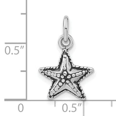 Sophia Jewelers 925 Sterling Silver Starfish Charm with Polished Antiqued Finish