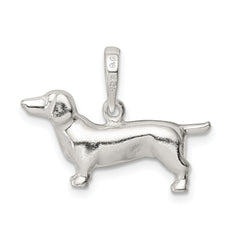 Sterling Silver 925 Dachshund Pendant with Anti-Tarnish Coating