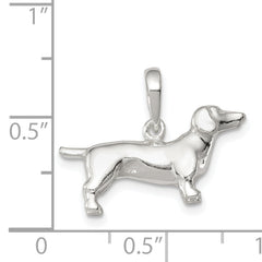 Sterling Silver 925 Dachshund Pendant with Anti-Tarnish Coating