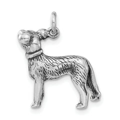 Sophia Jewelers 925 Sterling Silver 3D Dog Charm Polished & Antiqued