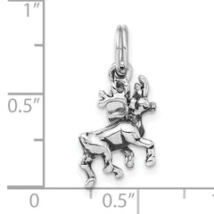 Sterling Silver 925 Alaska Moose Charm Polished Antiqued Women's Pendant