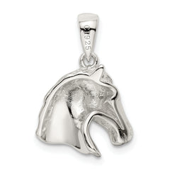 Men's Sterling Silver Horse Pendant with Polished Rhodium Finish