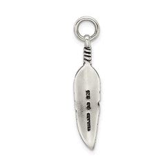 Sterling Silver 925 Men's Feather Pendant with Antique Finish
