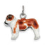 Sterling Silver Enameled Bulldog Charm