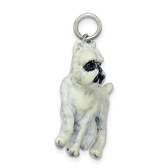 Sterling Silver 925 Enamel Brussels Griffon 3D Charm by Sophia Jewelers