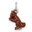 Silver Enamel Cat playing with Yarn Charm