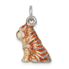 Sterling Silver Enameled Shar Pei Charm