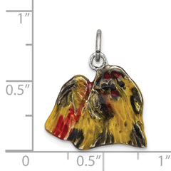 Sophia Jewelers Sterling Silver 3D Shih Tzu Charm with Enamel Detailing