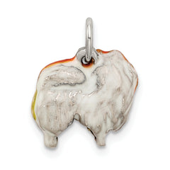 Sterling Silver 3D Enameled Pekingese Charm Pendant by Sophia Jewelers