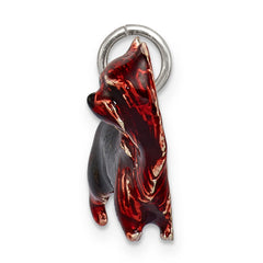 Sterling Silver 3D Enamel Cairn Terrier Charm Elegant Themed Pendant