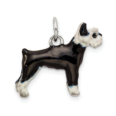 Sophia Jewelers 925 Sterling Silver Schnauzer Charm with 3D Enamel Detailing