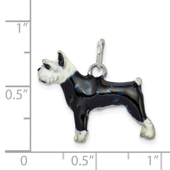 Sophia Jewelers 925 Sterling Silver Schnauzer Charm with 3D Enamel Detailing