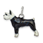 Sterling Silver Enameled Schnauzer Charm