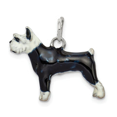 Sterling Silver Enameled Schnauzer Charm