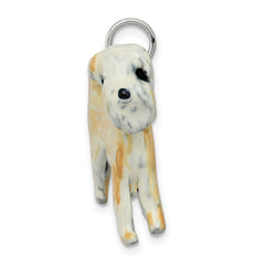 Sterling Silver Enamel Wheaton Terrier Charm 3D Design by Sophia Jewelers