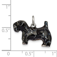 Sterling Silver 925 Scottish Terrier 3D Enameled Charm Sophia Jewelers