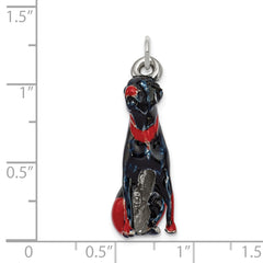 Sterling Silver 3D Rottweiler Enamel Charm by Sophia Jewelers