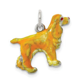 Sterling Silver Enameled Small Cocker Spaniel Charm