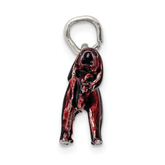 Sterling Silver 925 Irish Setter Charm with Enamel 3D Design