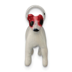 Sterling Silver 925 3D Jack Russell Enamel Charm for Pet Lovers
