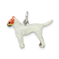 Sterling Silver 925 3D Jack Russell Enamel Charm for Pet Lovers