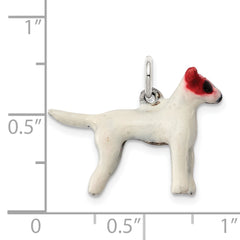 Sterling Silver 925 3D Jack Russell Enamel Charm for Pet Lovers