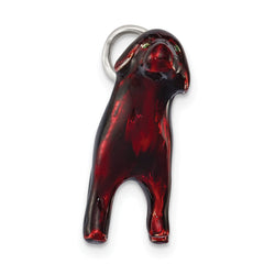 Sterling Silver 925 3D Chocolate Labrador Enamel Charm Pendant