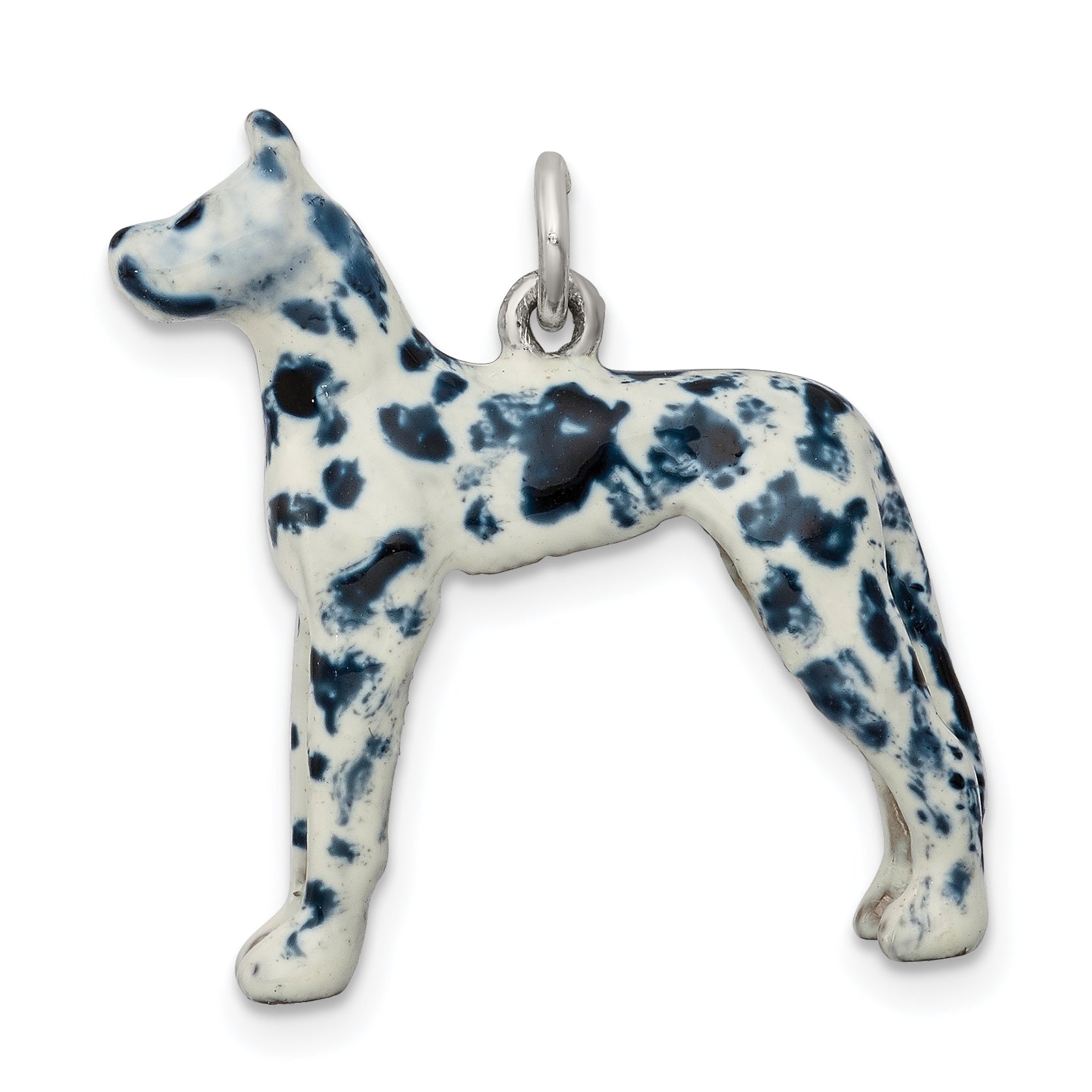 Sterling Silver Enameled Great Dane Charm