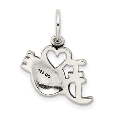 Sophia Jewelers Sterling Silver 925 Dance Charm Antiqued Solid Finish