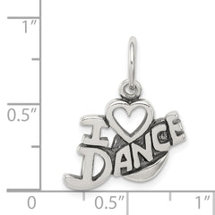 Sophia Jewelers Sterling Silver 925 Dance Charm Antiqued Solid Finish
