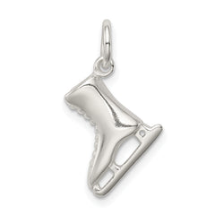 Sterling Silver 925 Ice Skate Charm with Polished 3D Design