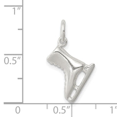 Sterling Silver 925 Ice Skate Charm with Polished 3D Design