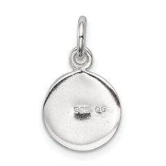Sterling Silver Enameled Soccer Ball Charm with Polished Finish