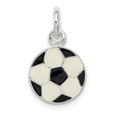 Sterling Silver Enameled Soccer Ball Charm
