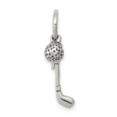 Sterling Silver Antiqued Golfer's Charm