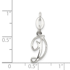 Sterling Silver 925 Initial D Charm with Anti-Tarnish Finish