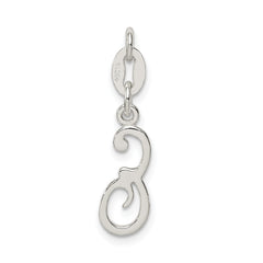 Sterling Silver 925 Initial E Charm with Anti-Tarnish Finish