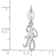Sterling Silver 925 H Initial Charm with Anti-Tarnish Solid Design