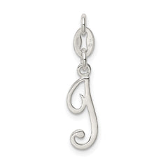 Sterling Silver 925 Initial I Charm with Anti-Tarnish Coating
