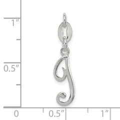 Sterling Silver 925 Initial I Charm with Anti-Tarnish Coating