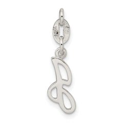 Sterling Silver 925 Letter J Charm with Anti-Tarnish Elegant Finish