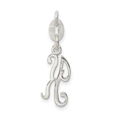 Sterling Silver 925 Solid Letter K Charm with Anti-Tarnish Finish