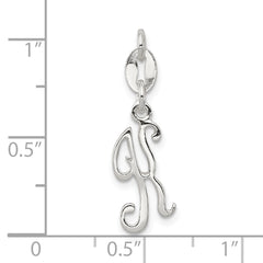 Sterling Silver 925 Solid Letter K Charm with Anti-Tarnish Finish