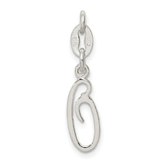 Sterling Silver 925 Initial O Charm with Anti-Tarnish Coating