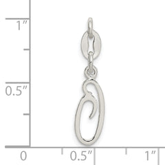 Sterling Silver 925 Initial O Charm with Anti-Tarnish Coating