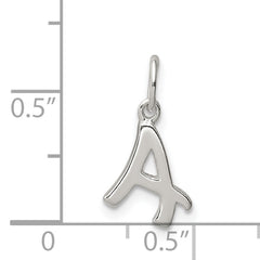 925 Sterling Silver Letter A Charm with Anti-Tarnish Solid Design