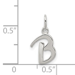 Sterling Silver 925 Initial B Charm with Anti-Tarnish Elegance