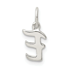 Sterling Silver 925 Initial E Charm with Anti-Tarnish Solid Design