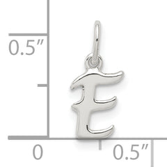 Sterling Silver 925 Initial E Charm with Anti-Tarnish Solid Design