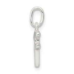 Sterling Silver 925 F Initial Charm with Anti-Tarnish Solid Design